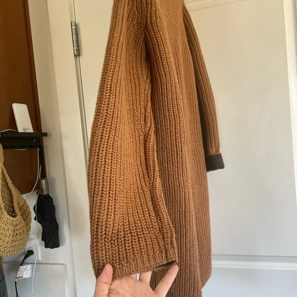 Collection Bonded Knit Sweater camel Coat Cardigan coatigan